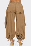 Urban Chic Drawstring Denim Cargo Pants