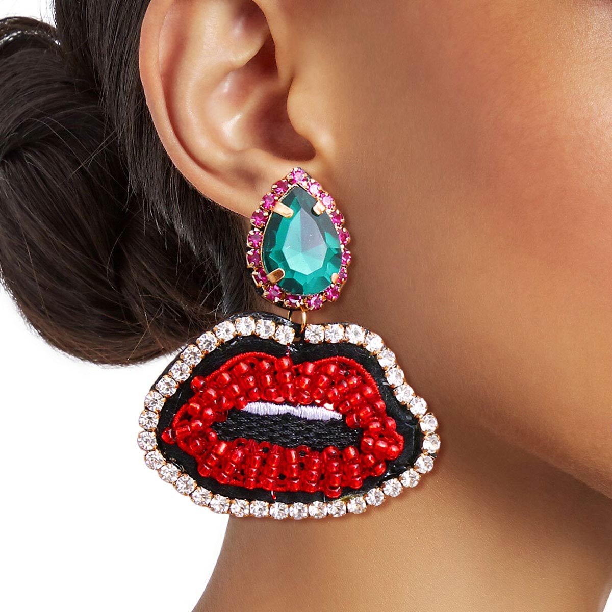 Red Lido Pom Pom Ball Earrings – Shop Solis